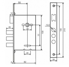 Схема - Замок основной цилиндровый S.A.P. Design 252 R